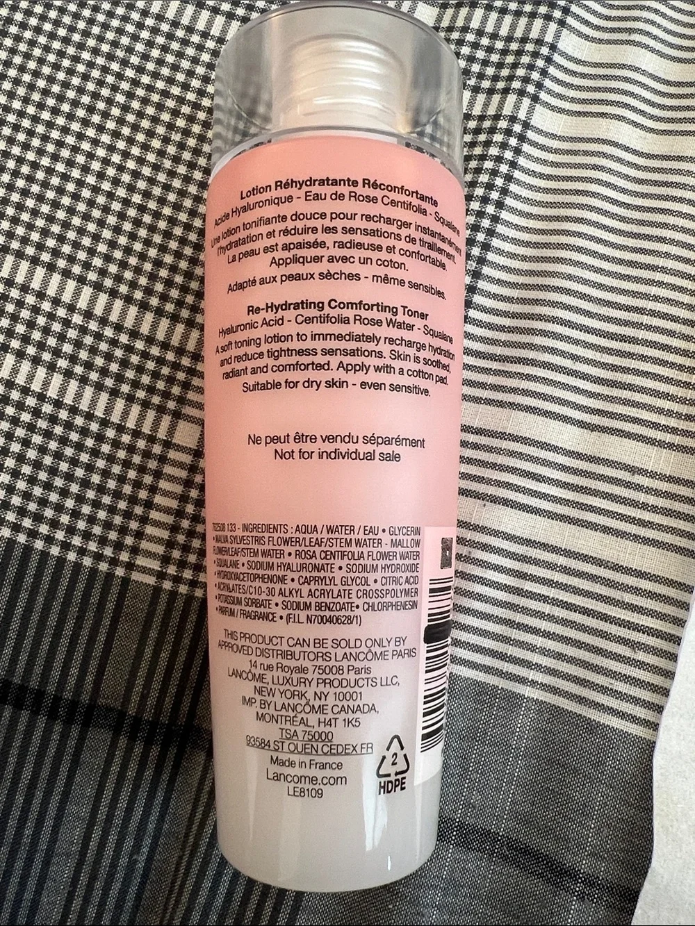 Lancome Re-Hydrating Comforting Toner - Soft Pink with Silver Cap